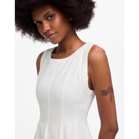 Madewell Womens Circle Mini Dress Airy Denim Edition NV521 Pure White Sze XS NWT - Picture 6 of 8